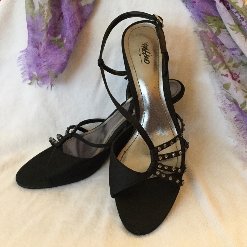 Lovely Satin Rhinestone 3” Heel Party Sandals!